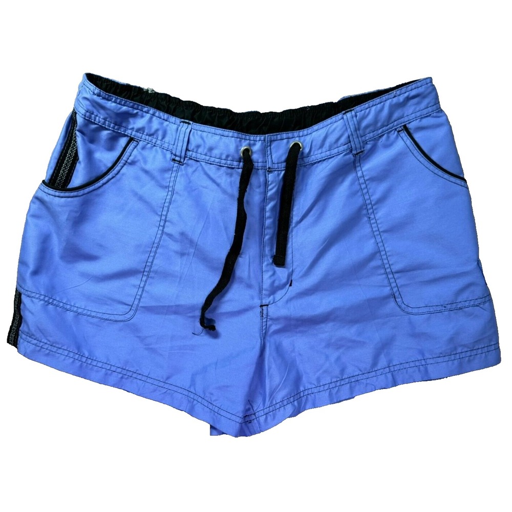 Vintage Dunlop Tennis Shorts Womens Large Purple Wimbledon Pockets Drawstring